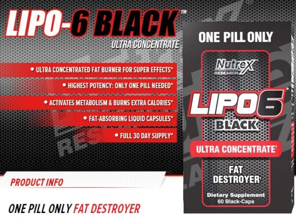 NUTREX LIPO-6 BLACK FAT DESTROYER 60 kapslit