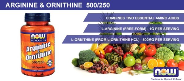 NOW Foods Arginine & Ornithine - 100 kapslit