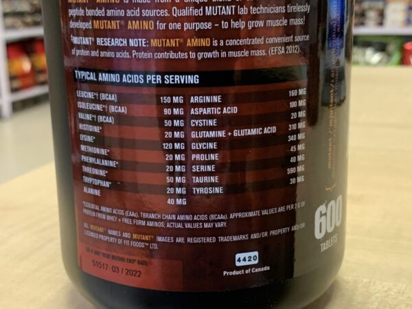 MUTANT AMINO - 600 tabletti