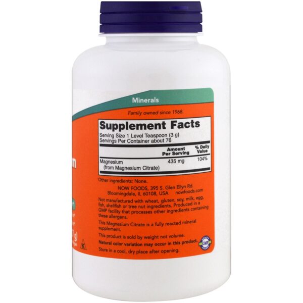 NOW Foods Magnesium Citrate Powder - 227g