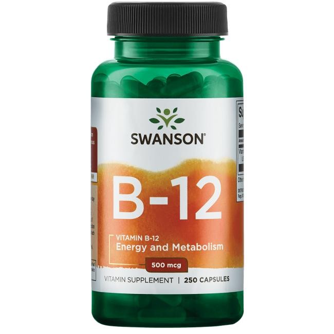 Swanson Vitamin B-12 - 500mcg - 250 kapslit.