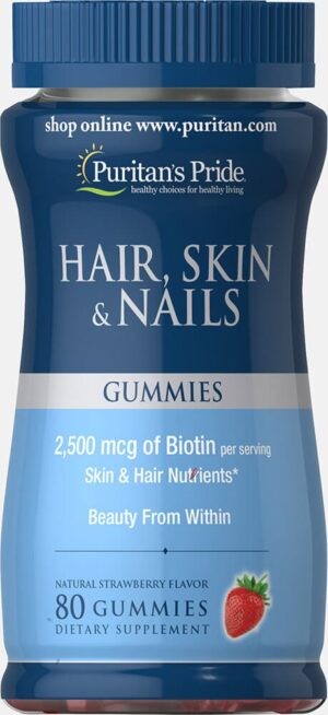 Puritan's Pride HAIR, SKIN AND NAILS GUMMIES - 80tk