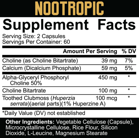5% Nutrition Core Nootropic - 120 kapslit.