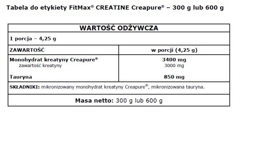 FitMax Creatine Creapure - 600g